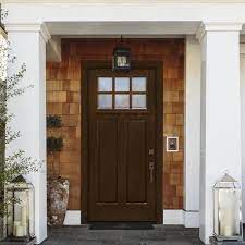 solid stained wood prehung front door