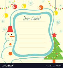 Christmas Letter Template To Santa Claus For Print