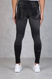 F1 Sonoma Knee Rip Black Spray On Jeans