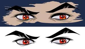 anime eyes vector art icons and