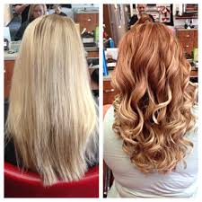 My hair is blonde, straight and fairly fine, but i have lots of it. Before And After Blonde To Red Head With A Side Of Ombre Styleseat Com Caylapoindexter Hair Styles Hair Highlights Strawberry Blonde Hair