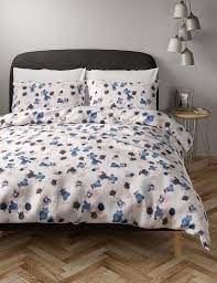 Cool Blue Pink Fl Bedding Set