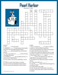 Pearl Harbor Crossword Puzzle Pearl Harbor Facts Kids