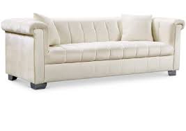 kayla cream velvet sofa