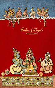 At shubhankar wedding invitations, we offer most exotic indian wedding cards that is filled with lots of love and emotions to invite your guests for sharing blissful memories of your special day. South Indian Kalamkari Inspired Wedding Card Front Wedding Card Design Indian Indian Invitation Cards Indian Wedding Invitation Cards