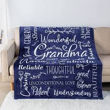 flannel blanket for grandma navy blue