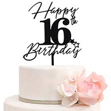 Check spelling or type a new query. Happy 16th Birthday Cake Toppers For 16th Anniversary Birthday Party Decorations Cheers To 16 Years Cake Topper Sweet 16 Cake Decoration Black Mirror In Kenya Whizz Cake Toppers