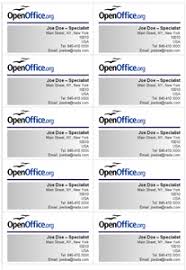 Quick Business Cards In Openoffice Org Template Download