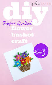 paper quilling flower basket project