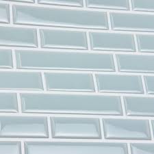 Decorative peel n' stick backsplash tiles instantly give your kitchen an expensive looking makeover at a mere fraction of the cost, and can be done without assistance! Inhome Blue Sea Glass Peel Stick Backsplash Tiles Nh2361 The Home Depot Peel Stick Backsplash Stick On Tiles Tile Backsplash