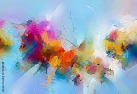 Abstract Colorful Oil Painting On