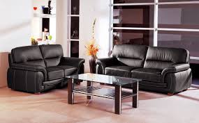 black italian leather 3 pcs sofa set