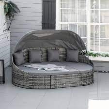 Pe Wicker Outdoor Chaise Lounge Set