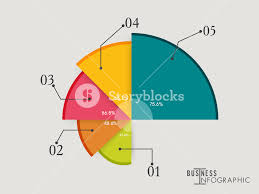 Creative Colorful Pie Chart Infographic With Statistics For