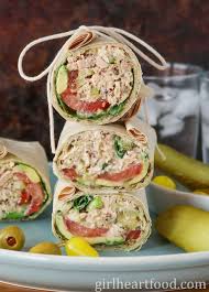 tuna salad with greek yogurt on a wrap