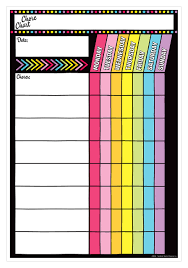Neon Black Chore Chart Smart Chart Top Notch Teacher