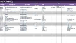 Password Log Excel And Pdf Template Password Tracker