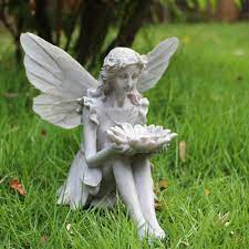 Garden Fairy Sculpture With Led Light