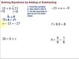 Solving Equations By Adding Or