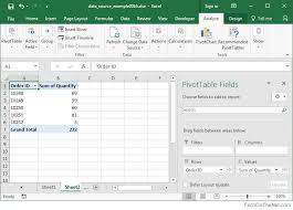 Ms Excel 2016 How To Change Data Source For A Pivot Table
