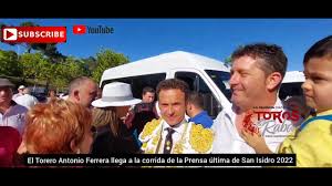El Matador Antonio Ferrera, llega a Compañado de su Cuadrilla a la Corrida  de la Prensa a Ventas - YouTube