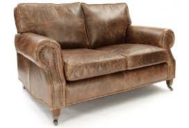 vine leather small 2 seater sofa
