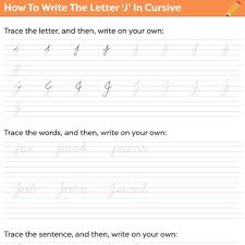 Letter j cursive handwriting tracing worksheets for kids. How To Write The Letter J In Cursive Worksheets Momjunction