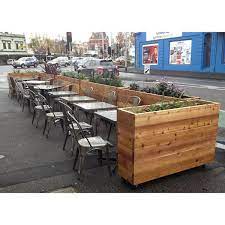 Ejoy 40 In X 12 In X 32in Solid Wood Mobile Planter Barrier In Unfinished Wood Color For Cafes And Restaurants Outdoor Use