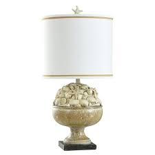 Distressed Beige And Brown Table Lamp