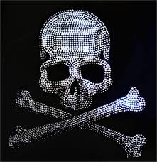 Us 19 8 10 Off 6pc Lot Skull Design Stone Sticker Hotfix Rhiestones Motif Heat Transfers Design For Clothes T Shirts Iron On Applique Patches In