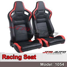 Pu Leather Black Red Racing Sport Seats