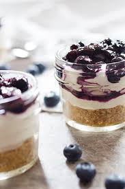 no bake blueberry cheesecake in jars