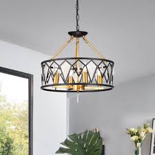 Mistana Cy 4 Light Drum Chandelier With Crystal Accents Reviews Wayfair