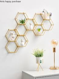 Creative Hexagon Metal Glass Wall Mount
