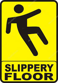 slippery floor sign stock photo by
