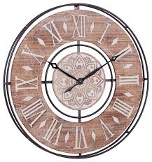 extra large wood wall clock with black