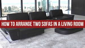 arrange two sofas in a living room