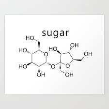 sugar molecule formula art print by