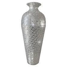 decorative large metal floor vase with