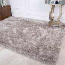 silver grey thick polyester gy rug