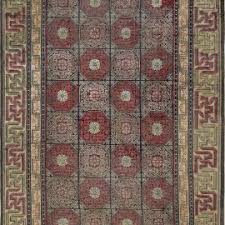 19th century bold chinese silk rug in