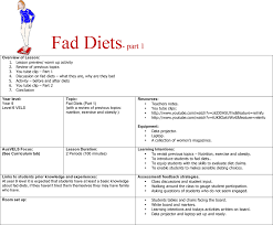 Fad Diets Health Curriculum