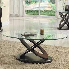 Brown Wood Glass Top Coffee Table 3401w