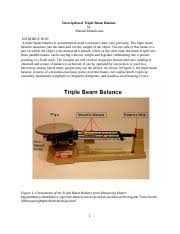 description of triple beam balance by
