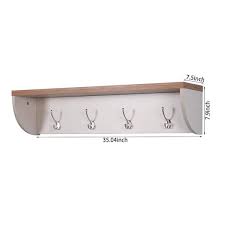 White Entryway Wall Mounted Coat Rack