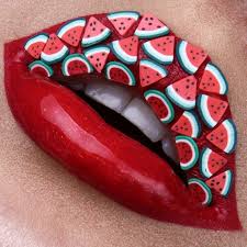 Use it to define the lips with high precision, as a smoothing primer to help colour grip the lips and to contour, shade and highlight the lips with a strobe or ombré effect. Lip Art Watermelons Instagram Vladamua Art Des Levres Art Avec Rouge A Levres Dessin Des Levres