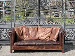 vine brown herie leather sofa