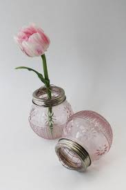 Vintage Style Pressed Glass Vases W