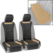 Beige Faux Leather Car Seat Covers Full