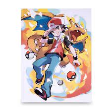 Pokémon Trainers Red Canvas Wall Art